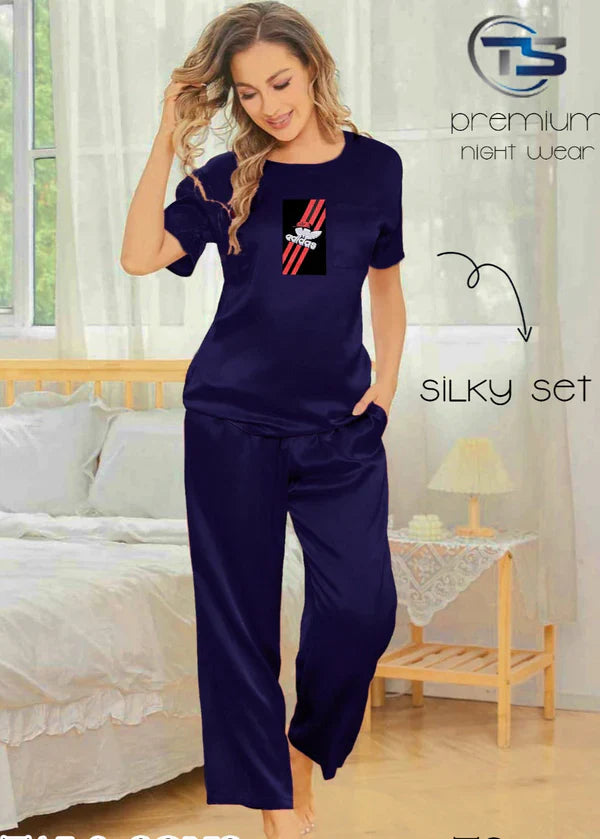 Adidas Night Suit for Women Daily Wear Pajama Shirt Intimate Lingerie