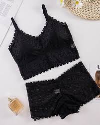 Intimate Mesh Bralette Bra Panty Set