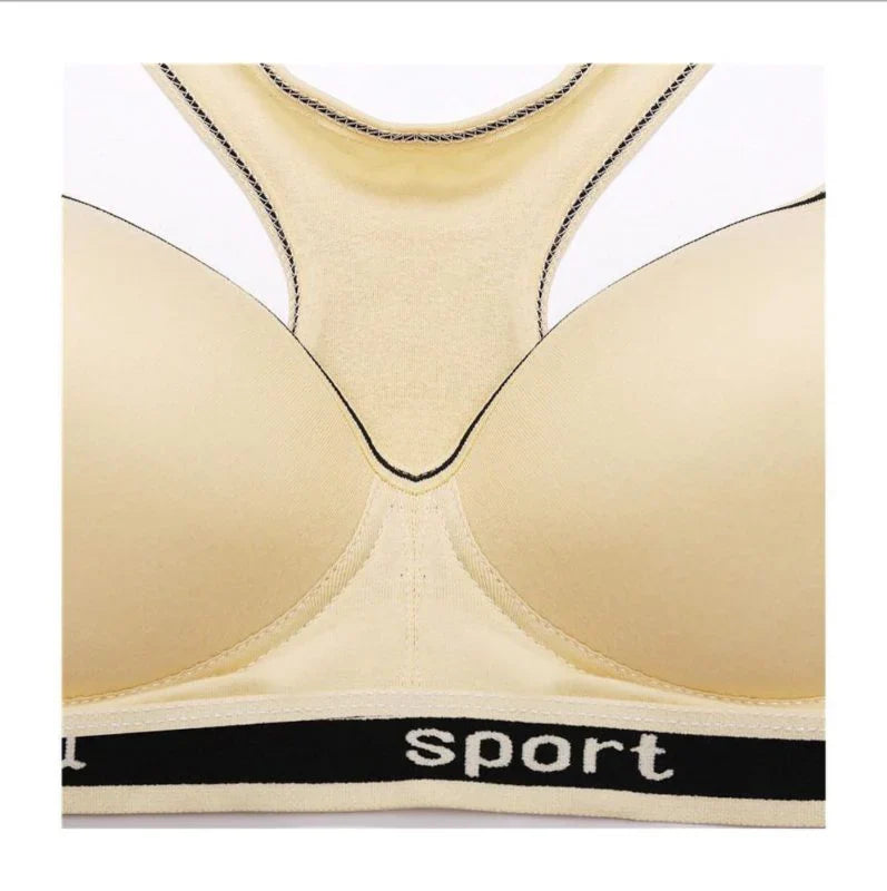 Cotton Padded Wireless Sports Bra