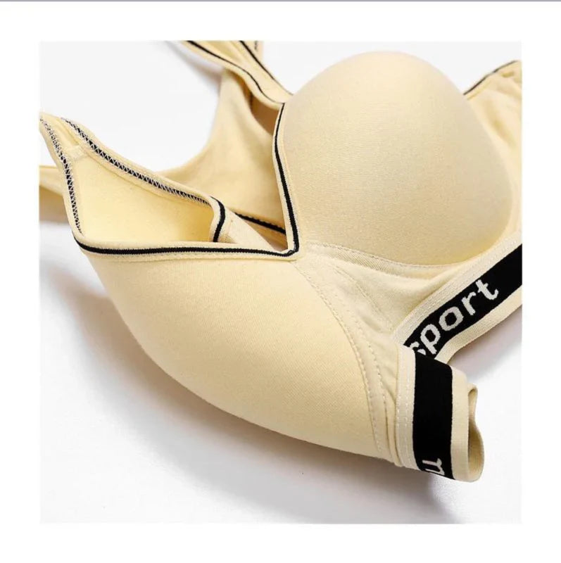 Cotton Padded Wireless Sports Bra