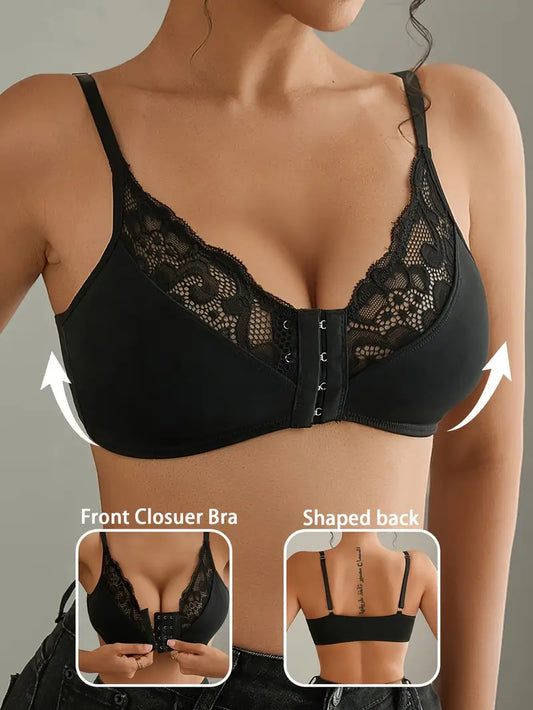 1pc Elegant Front Closure Wireless Bra