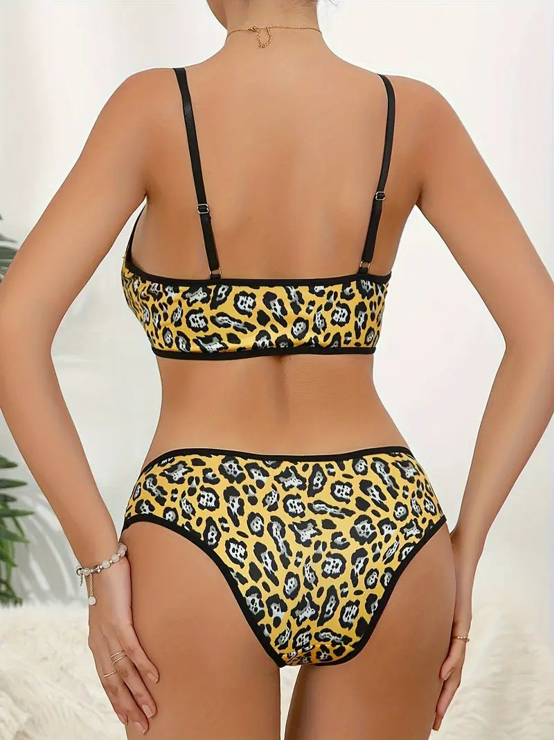 Lingerie Set for Women, Leopard Print