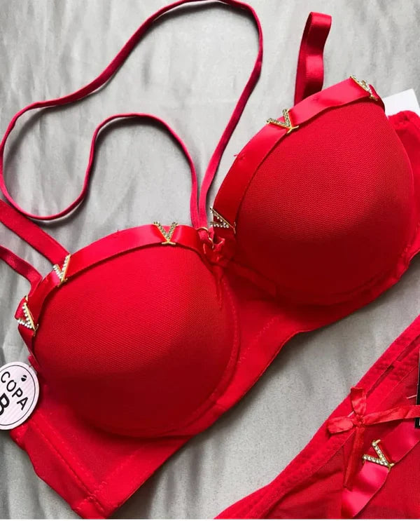 Victoria Secret T-Shirt Bra Panty Set Wired Pushup